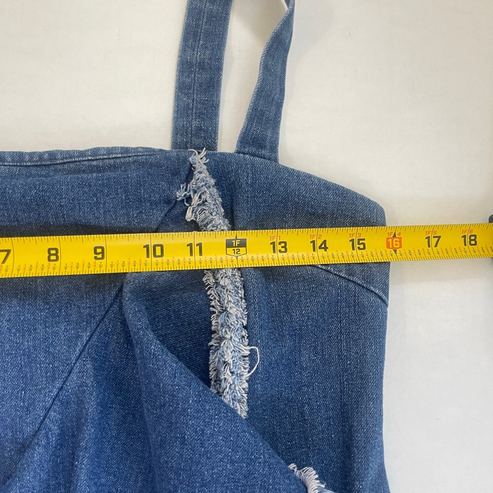 Blue Denim Ruffle Dress - Picture 8 of 9